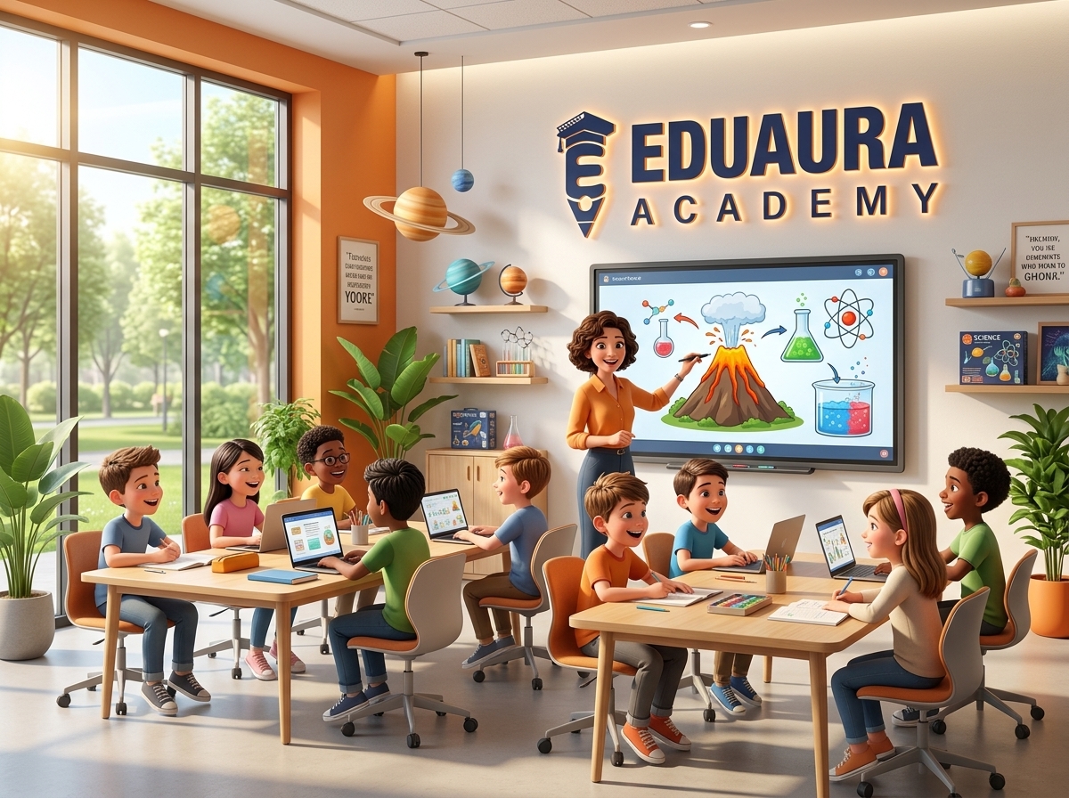 Modern EDUAURA classroom with activity-based learning environment